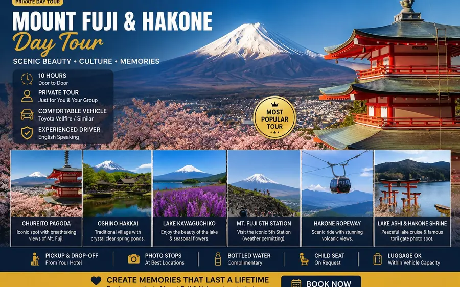 The operator&rsquo;s own poster for the private Mount Fuji and Hakone day tour